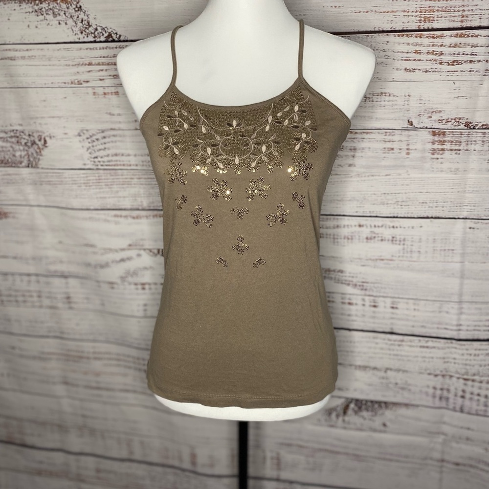 LC Lauren Conrad Sequin & Embroidered Tank (XS)